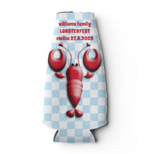 Adorable Red Lobster Corazón Pincers Blue Checkere