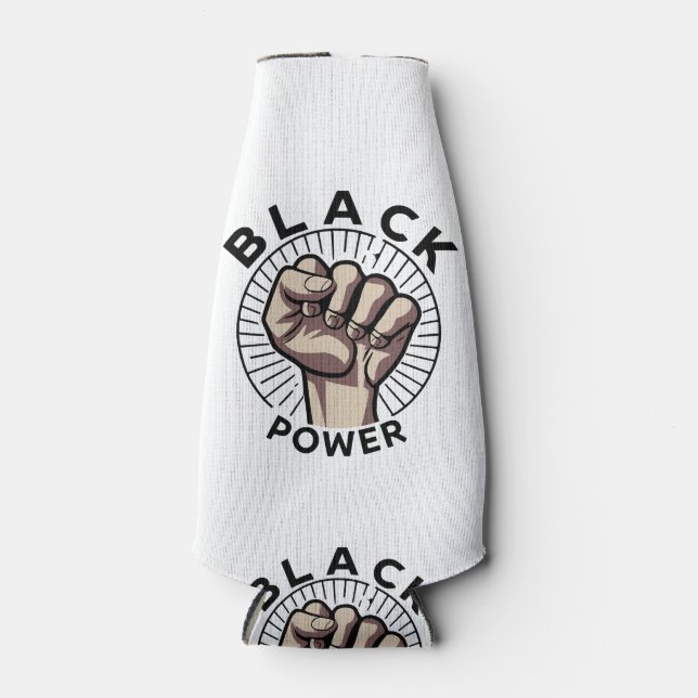 Enfriador De Botellas Afrocéntrico de poder negro (Anverso)