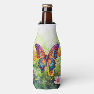 Enfriador De Botellas Alas Naranjas azules de mariposa