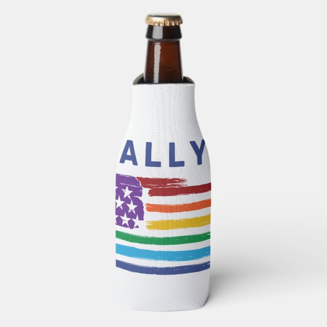 Enfriador De Botellas Ally Artistic Rainbow Flag (Frente de la botella)