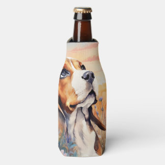 Enfriador De Botellas Amante de los perros Beagle con prado de flores si