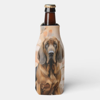 Enfriador De Botellas Amante del perro Bloodhound y flores de melocotón