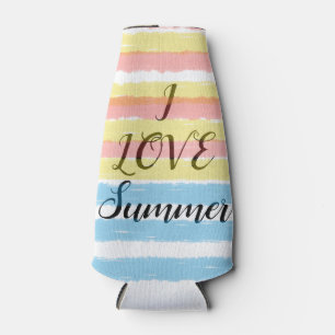 Enfriador De Botellas AME SUMMER Rosa Amarillo Azul Rayas Acuarela