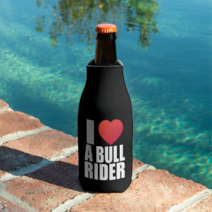 Enfriador De Botellas Amo a un jinete de toros; vaquero; jinete de rodeo