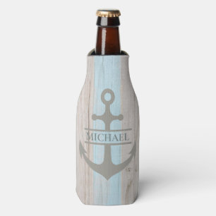 Enfriador De Botellas Ancla de barco de madera náutica nombre de playa