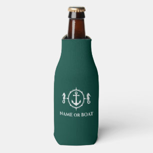 Enfriador De Botellas Anclaje náutico: Caballo de mar tu nombre o verde