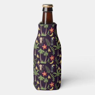 Enfriador De Botellas Animales tropicales de mono y macao sin costura