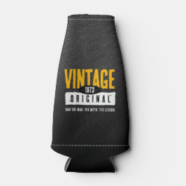 Enfriador De Botellas Año de nacimiento original de cuero negro