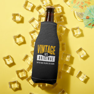 Enfriador De Botellas Año de nacimiento original de cuero negro