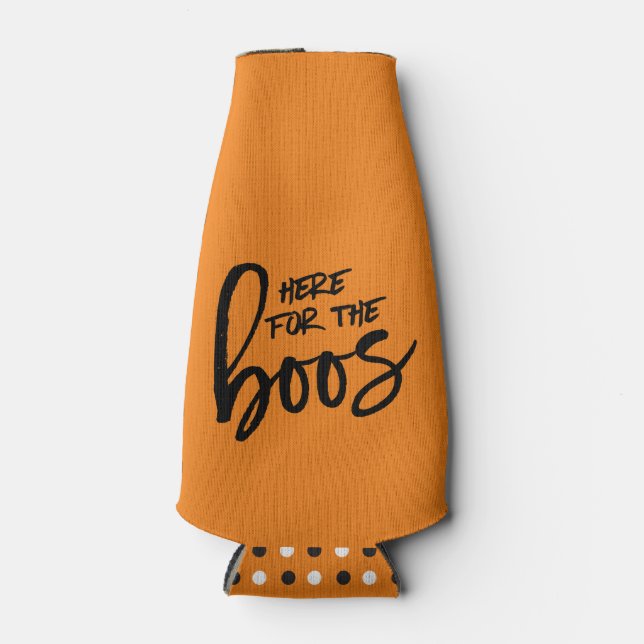 Enfriador De Botellas Aquí para el Naranja Boos Halloween (Anverso)