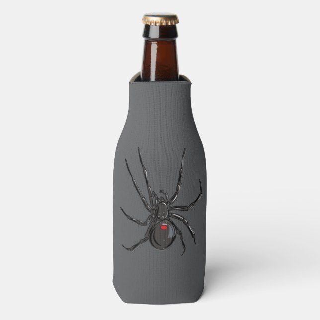 Enfriador De Botellas Araña de viuda negra arte original de dibujo (Frente de la botella)