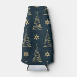 ENFRIADOR DE BOTELLAS ÁRBOLES Y ESTRELLAS DE NAVIDAD AZUL Y ORO