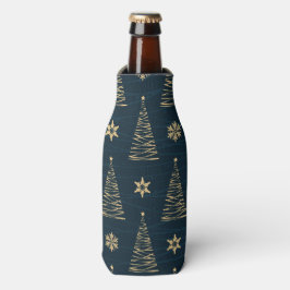 ENFRIADOR DE BOTELLAS ÁRBOLES Y ESTRELLAS DE NAVIDAD AZUL Y ORO