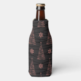 ENFRIADOR DE BOTELLAS ÁRBOLES Y ESTRELLAS DE NAVIDAD NEGRO Y ROSA