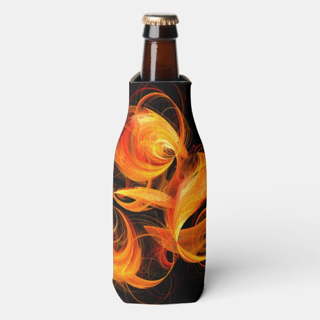 Enfriador De Botellas Arte abstracto de bola de fuego (Frente de la botella)