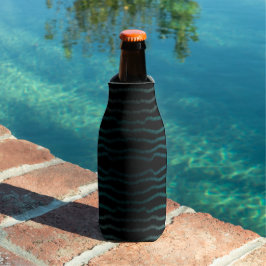 Enfriador De Botellas Arte abstracto de olas turquesas saladas de playa