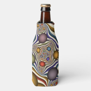 Enfriador De Botellas Arte abstracto fractal moderno colorido volador