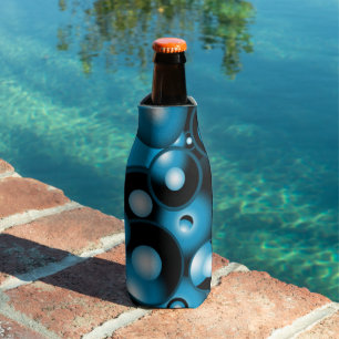Enfriador De Botellas Arte abstracto orbital de círculo concéntrico de b
