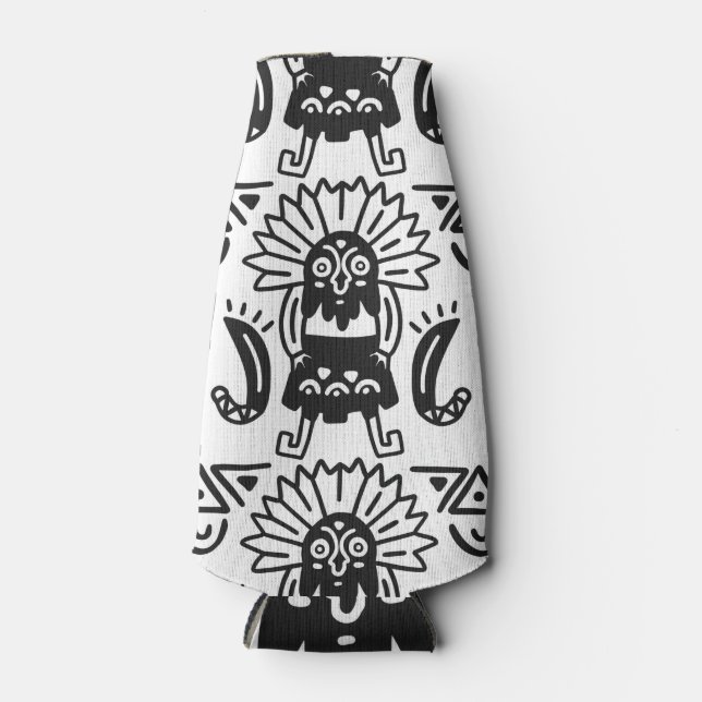 Enfriador De Botellas Arte azteca - Patrón Lizard (Anverso)