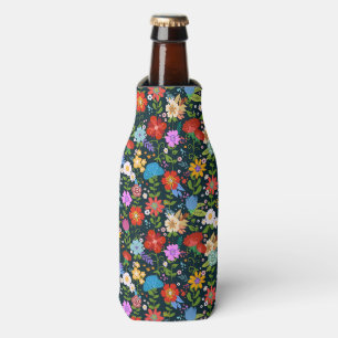Enfriador De Botellas Arte folclórico floral mexicano