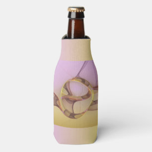 Enfriador De Botellas Arte fractal dorado rosa moderno abstracto
