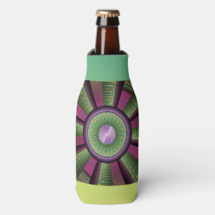 Enfriador De Botellas Arte Fractal Moderno, Redondo Y Colorido