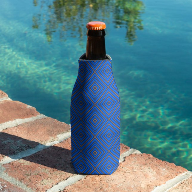 Enfriador De Botellas Arte Pop Moderno Con Diamante Hipnótico Azul Y Nar (Piscina in situ)