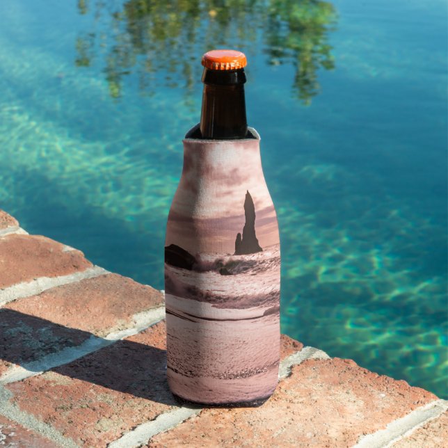 Enfriador De Botellas Atardecer en la playa de arena negra de Reynisfjar (Piscina in situ)