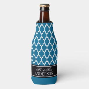 Enfriador De Botellas Azul Pavo Real Wht marroquí #4 CB Negro Nombre Bod