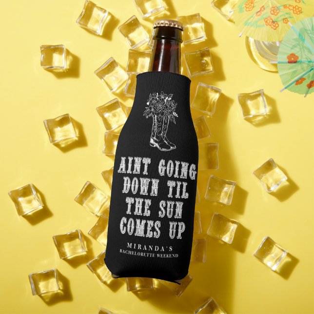 Enfriador De Botellas Bachelorette Party Country Cowgirl Dice (Verano in situ)