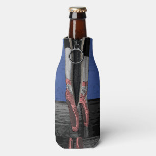 Enfriador De Botellas Bailarín de ballet con el tenedor rosado de la