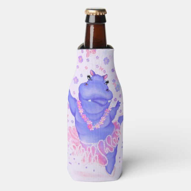 Enfriador De Botellas Ballerina Hippo Funny Botella fría feliz bailarina (Frente de la botella)