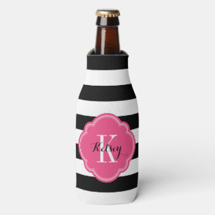 Enfriador De Botellas Bandas precoces de color negro y rosa caliente Mon