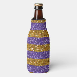 Enfriador De Botellas Bandas Purpurinas doradas y púrpura impresas