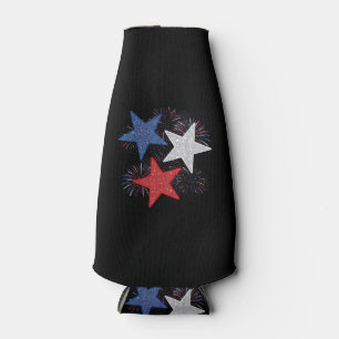 Enfriador De Botellas Bandera Americana Fuegos Artificiales Estrellas 4