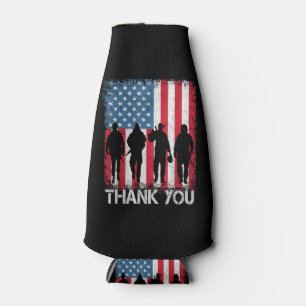Enfriador De Botellas Bandera Americana Patriótica Gracias Por