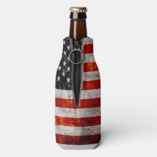 Enfriador De Botellas Bandera americana resistida del vintage