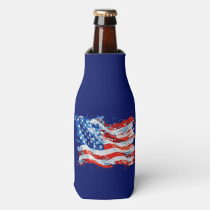 Enfriador De Botellas Bandera Americana USA Acuarela 4 de Julio