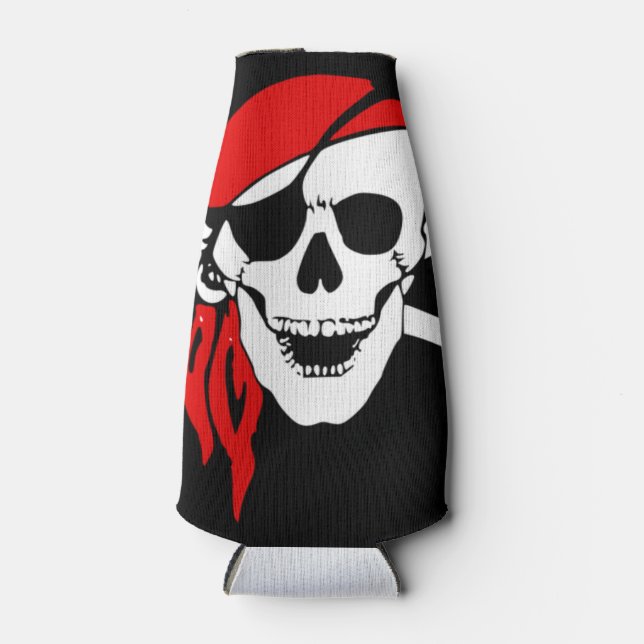 Enfriador De Botellas Bandera de cráneo pirata (Anverso)