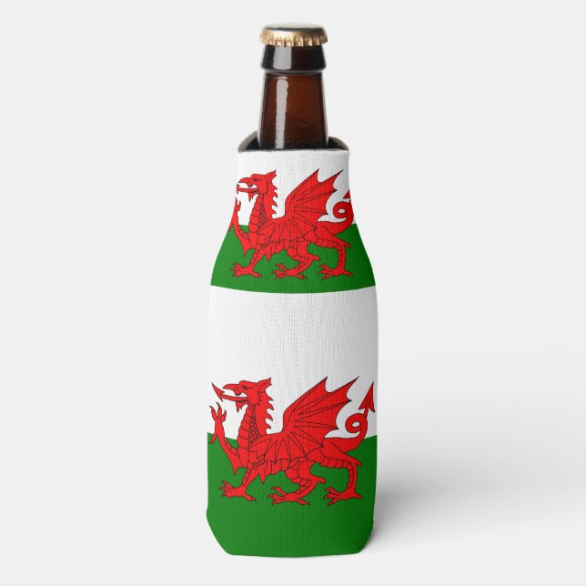 Enfriador De Botellas Bandera de Gales dragón rojo galés (Frente de la botella)
