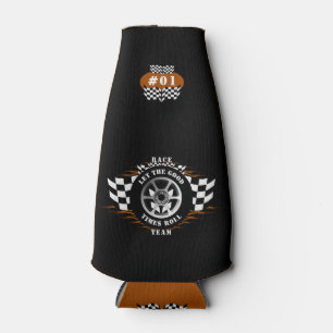 Enfriador De Botellas Bandera de la rueda de la Carreras de los coches d