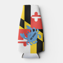 Enfriador De Botellas Bandera de Maryland Cangrejo azul personalizado
