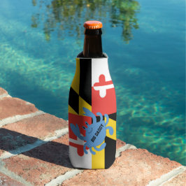 Enfriador De Botellas Bandera de Maryland Cangrejo azul personalizado