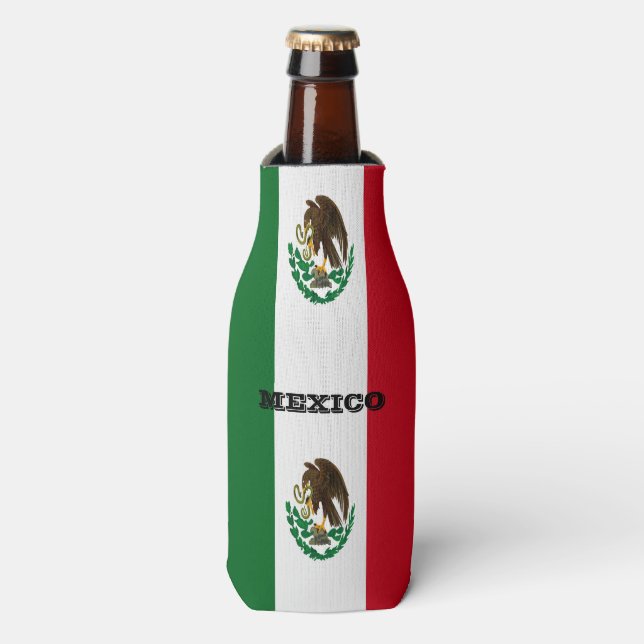 Enfriador De Botellas Bandera de México Patriótico (Frente de la botella)