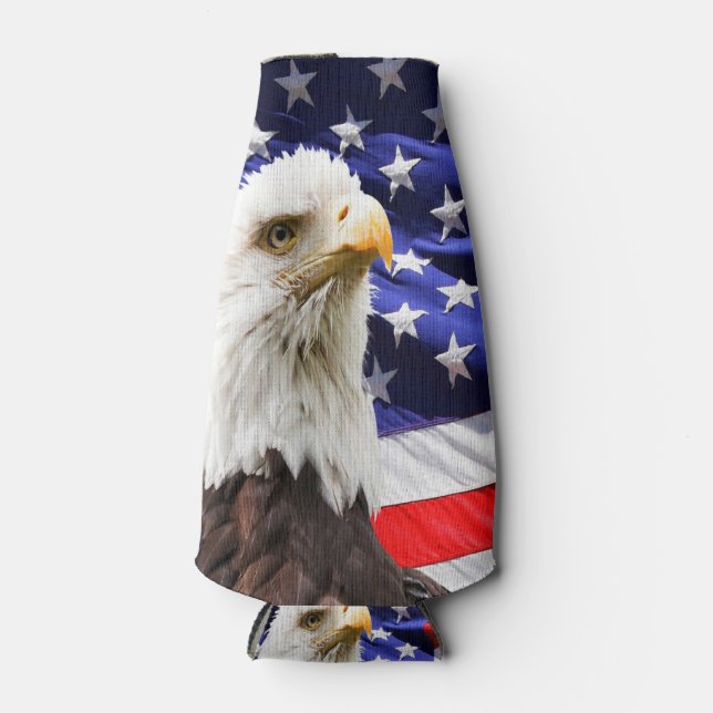 Enfriador De Botellas Bandera del águila calva estadounidense (Anverso)