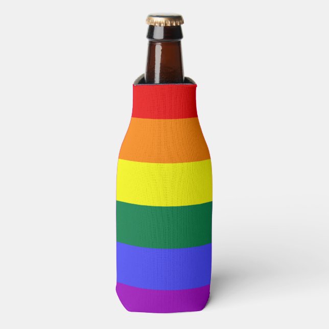 Enfriador De Botellas Bandera del Orgullo Iris (Frente de la botella)