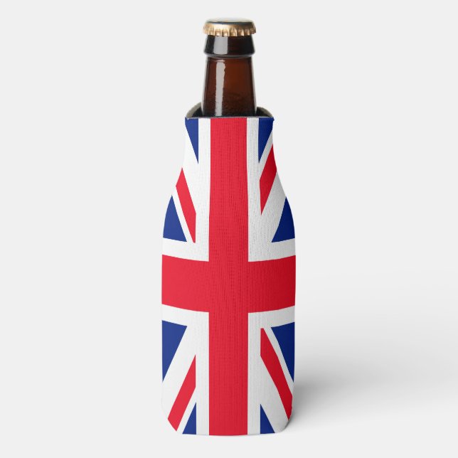 Enfriador De Botellas Bandera Jack Union del Reino Unido (Frente de la botella)