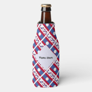 Enfriador De Botellas Bandera Laosiana de Laos con Personalización Negra
