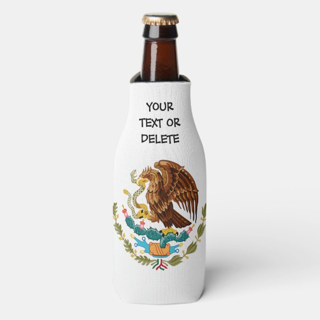 Enfriador De Botellas Bandera mexicana personalizada (Frente de la botella)
