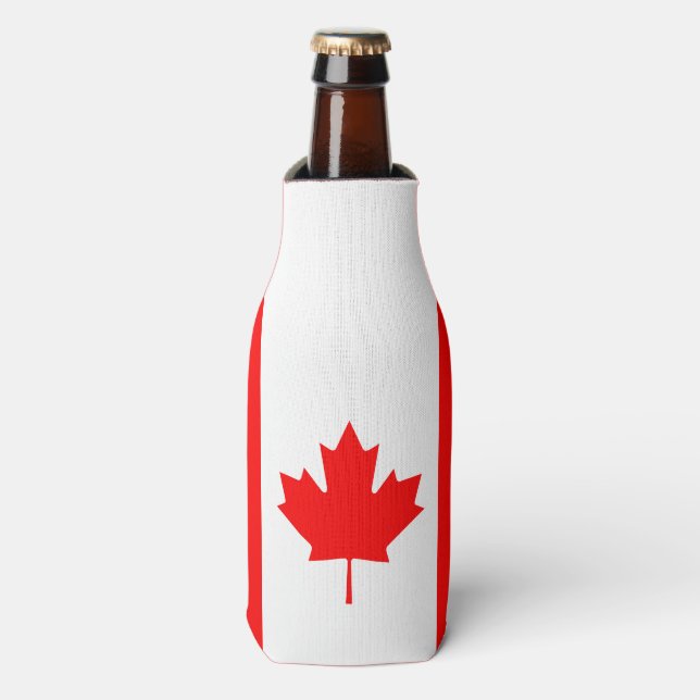 Enfriador De Botellas Bandera Nacional Patriótica de CANADÁ (Frente de la botella)
